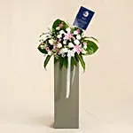 Peace Of Mind Condolence Mixed Flowers Grey Stand