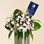 Peace Of Mind Condolence Mixed Flowers Grey Stand