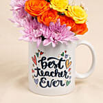 Best Teacher Flowers Mug
