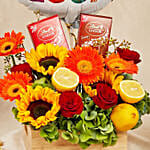 Sending Smiles Flowers and Chocolaet Tray