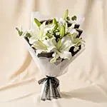 Charming White Lilies Hand Bouquet