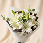 Charming White Lilies Hand Bouquet