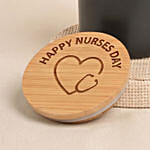 Happy Nurses Day Matte Black Ceramic & Bamboo Mug
