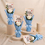 Nurses, Our Heroes - White Rose Mini Bouquet x4
