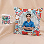 Personalised Nurse Cushion & Mug Gift Set