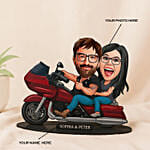 Custom Couple on Motorcycle Caricature Art