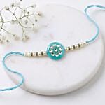 Sneh Mesmerising Kundan Sky Blue Rakhi for Brothers