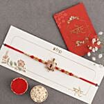 Sneh Blue Lumba and Tortoise Rakhi Combo with Lindt