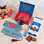 Sneh Blue Lumba and Tortoise Rakhi Combo with Lindt