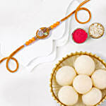 Elegant Kundan Rakhi with Rasgulla