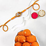 Elegant Kundan Rakhi with Motichoor Ladoo