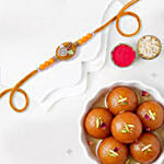 Elegant Kundan Rakhi with Gulab Jamun