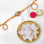 Elegant Kundan Rakhi with Kaju Katli