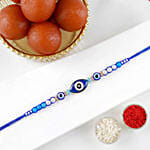 Feng Shui Blue Evil Eye Rakhi with Gulab Jamun