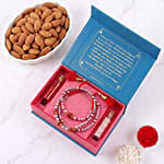 Pearls and Rudraksha Rakhi with Almonds