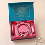 Pearls and Rudraksha Rakhi