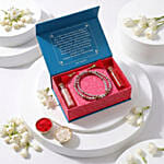 Pearls and Rudraksha Rakhi