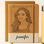 Engraved Notebook and Flask Combo