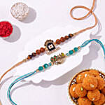Divine Harmony Shiva and Krishna Rakhi Set with Motichoor Ladoo
