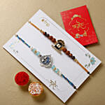 Divine Blessing Om and Shivling Rakhi Duo with Motichoor Ladoo