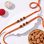 Auspicious Rudraksha Rakhi Set with Almonds