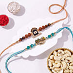 Divine Harmony Shiva and Krishna Rakhi Set with Cashews