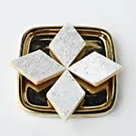 Divine Harmony Shiva and Krishna Rakhi Set with Kaju Katli