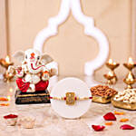 Ganesha Idol and Rakhi With Dry Fruits