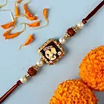 Ganesha Idol with Devotional Ganesha Rakhi and Peace Lily Plant Gift Set