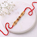 Red & Green Designer Rakhi with Eggless Cupcakes