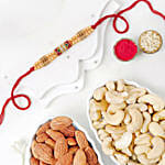 Red & Green Designer Rakhi with Dry Fruits
