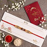 Red & Green Designer Rakhi with Eggless Cupcakes