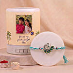 Peacock Rakhi and Personalised Bluetooth Speaker Gift Set