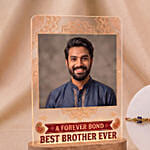 Ganesha Rakhi and Personalised Best Brother Ever LED Photo Lamp