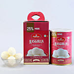 Red & Green Designer Rakhi with Rasagullas