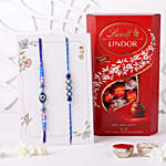 Feng Shui Evil Eye Rakhi Set with Lindt Lindor Balls