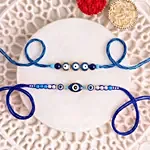 Feng Shui Evil Eye Rakhi Set with Cashews