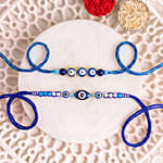 Feng Shui Evil Eye Rakhi Set with Motichoor Ladoo