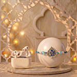 Blue Serenity Om Rakhi with Apple Airpods Pro 3