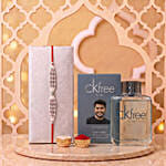 Sneh Exquisite white Pearl Rakhi with Ck Free for Men Perfume