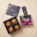 Lunar Blooms and Red Bean with Mochi Mooncakes