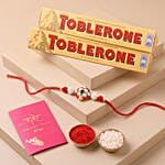 Crimson Pearl Floral Rakhi with Toblerones