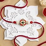 Crimson Pearl Floral Rakhi