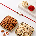 Radiant Square Stone Rakhi with Dryfruits