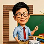 Personalized Male Teacher Caricature