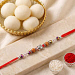 Sneh Striking Feng Shui Turtle Rakhi with Rasgulla