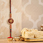 Traditional Meenakari Charm Rakhi with Soan Papdi