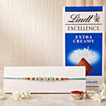 Beaded Traditions Pearl Rakhi N Lindt Milk Chocolate