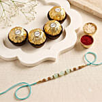 Graceful Pearl Ethnic Rakhi N Ferrero Delight