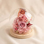 Enchanted Pink Preserved Rose Glass Dome